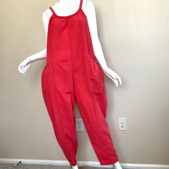 Pants - Stylish Red Jumpsuit for Women